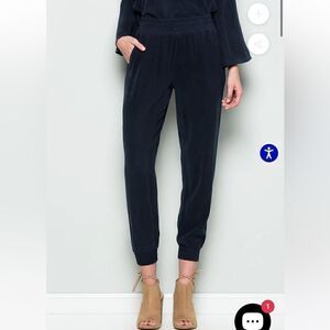 Maven West XS Silky Wash Tencel/Rayon Blend Drawstring Jogger Pants Navy Blue